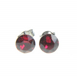 Cercei burgundy cu cristal Swarovski