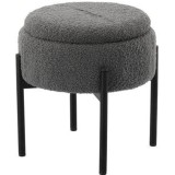 Taburet pentru copii, rotund, spatiu depozitare, 31x28cm, maxim 50kg, gri Household NewTrend