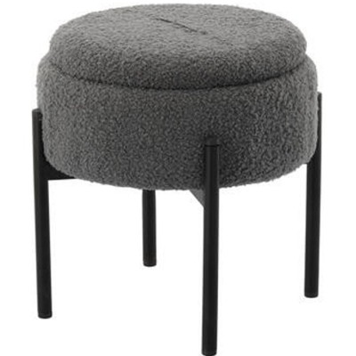 Taburet pentru copii, rotund, spatiu depozitare, 31x28cm, maxim 50kg, gri Household NewTrend foto