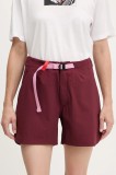 Peak Performance pantaloni scurți outdoor Vislight culoarea bordo, uni, high waist, G80244