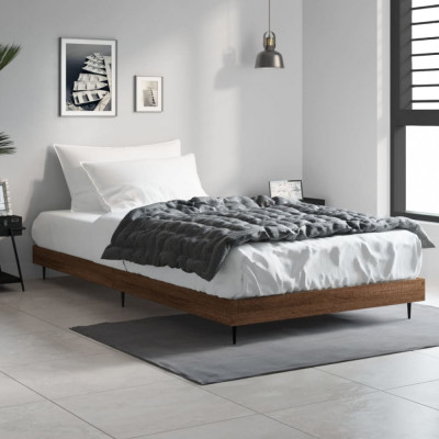 vidaXL Cadru de pat, stejar maro, 90x190 cm, lemn prelucrat foto