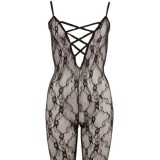 Mandy Mystery Catsuit Decolteu Dantela Neagra Small-Medium Poliamida