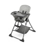 Scaun de Masa Kinderkraft Foldee Pliabil Grey Ajustabil 3 trepte spatar/suport picioare, tava dubla, 6-36 luni