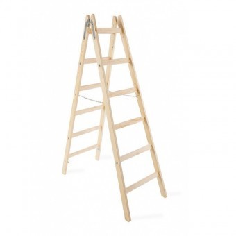 Scara din lemn dubla Strend Pro Basic 2x6 trepte, maxim 150Kg foto
