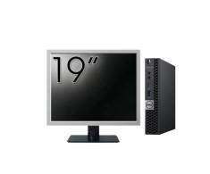 Pachet Calculator Second Hand DELL OptiPlex 5060 Mini PC, Intel Core i5-8500T 2.10-3.50GHz, 16GB DDR4, 512GB SSD + Monitor 19&amp;quot; NewTechnology Medi