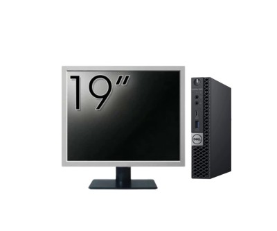 Pachet Calculator Second Hand DELL OptiPlex 5060 Mini PC, Intel Core i5-8500T 2.10-3.50GHz, 16GB DDR4, 512GB SSD + Monitor 19&amp;amp;quot; NewTechnology Medi foto