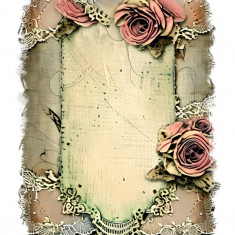 Sticker decorativ Trandafiri, Roz, 70 cm, 11172ST