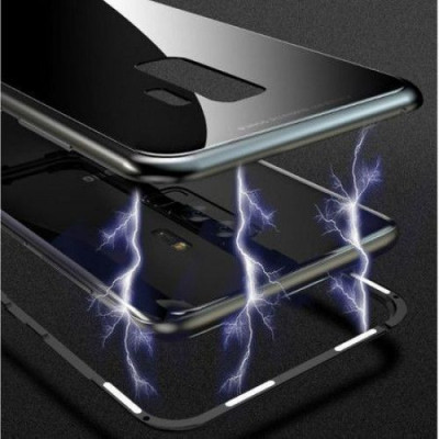 Husa Samsung Galaxy S8 Magnetica MyStyle Black spate de sticla securizata premium + folie de protectie ecran gratis foto