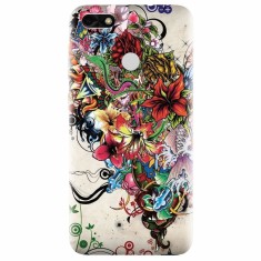 Husa silicon pentru Huawei P9 Lite, Abstract Flowers Tattoo Illustration