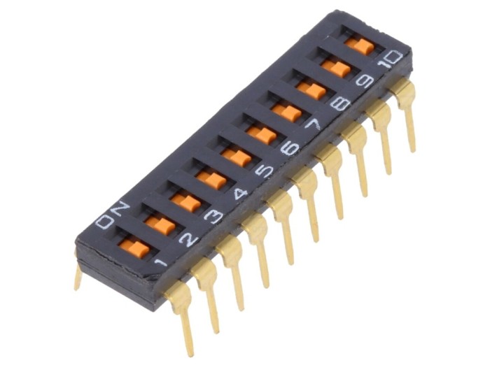 DIP-SWITCH 10 secțiuni ON-OFF 24VDC