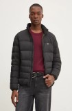 Tommy Jeans geaca de puf barbati, culoarea negru, de tranzitie, DM0DM20686