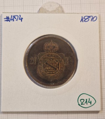 214, Brazil, Brazilia, 20 Reis 1870, KM#474, PETRUS II foto