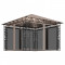 Pavilion cu plasa anti-tantari&amp;lumini LED,gri taupe, 3x3x2,73 m