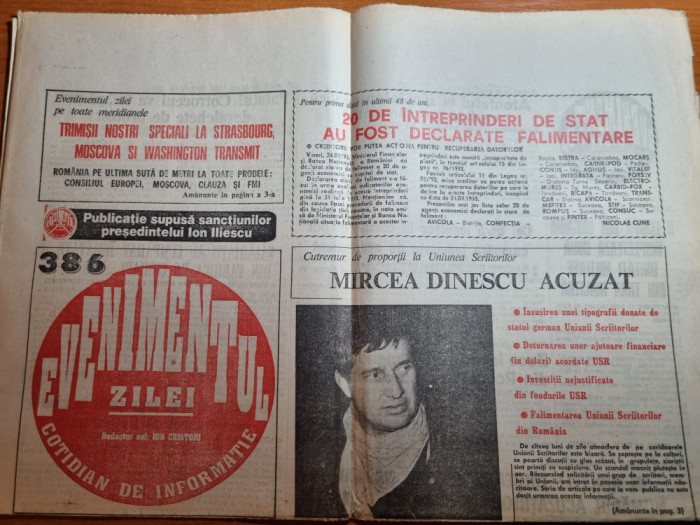 evenimentul zilei 28 septembrie 1993-mircea dinescu,ion vladoiu