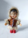 Jucarie vintage eschimos West Germany marcat K. Schrickel, cauciuc, 11cm inaltime