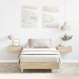 VidaXL Cadru de pat fără saltea Stejar Sonoma 75x190 cm Lemn prelucrat