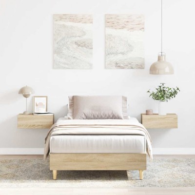 vidaXL Cadru de pat fără saltea Stejar Sonoma 75x190 cm Lemn prelucrat 861095 foto