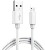 Cablu de Date și &Icirc;ncărcare Rapidă 2A Micro USB Alb - Bulk