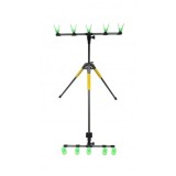 Tripod telescopic cu suport pentru lansete cu 5 posturi