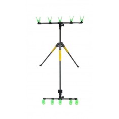 Tripod telescopic cu suport pentru lansete cu 5 posturi