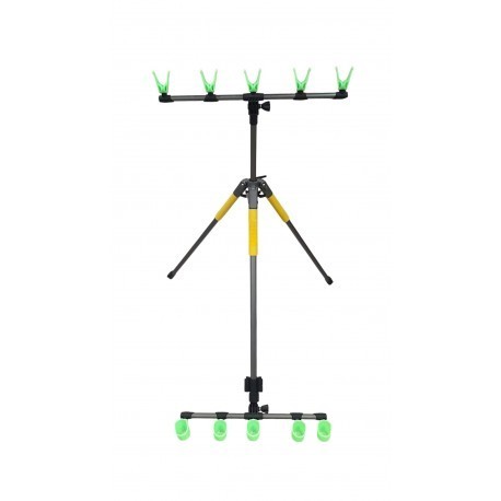 Tripod telescopic cu suport pentru lansete cu 5 posturi
