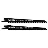 YATO Set 2 lame fierastrau sabie, pentru lemn, lungime 150 mm, pas dinte 4 TPI