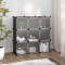 Gossi organizator cub de depozitare cu usi, 9 cuburi, negru, pp