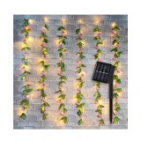 Ghirlanda Solara Perdea cu Flori si 77 de Becuri LED Flash, 1.5 m - Alb Cald, General