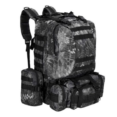 Ghiozdan/rucsac turistic, Springos, model Survival, 4 in 1, impermeabil, 50 L, camuflaj, gri, 50x40x50 cm GartenVIP DiyLine foto