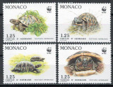 Monaco 1991 Mi 2046/49 MNH - Conservarea naturii WWF: broasca testoasa greceasca, Nestampilat