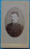 Fotografie tip CDV, Locotenet francez in tunica cu gaitane, inceput de secol XX