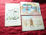 3 Ilustrate Amuzante Franta - Armata ,soldati , semnate , anii &#039;30- desene, Circulata, Printata