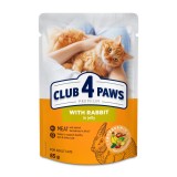 Club 4 Paws, Hrana umeda pisici, Iepure in jeleu, set 24x85g