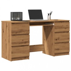 Gossi birou de scris, stejar artizanal, 140x50x77 cm, lemn prelucrat