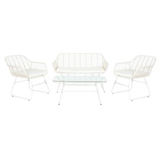 Mobilier de grădină DKD Home Decor Alb 124 x 74 x 84 cm (4 Piese)
