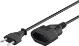 Prelungitor Euro Tip C CEE 7/16 mama-tata 2m negru 2x0.75 mm Goobay 64616