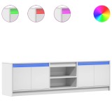 Cumpara ieftin Dulap TV cu LED, alb, 180x34x50 cm, lemn prelucrat