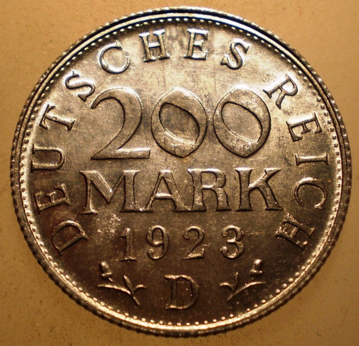7.737 GERMANIA WEIMAR 200 MARK 1923 D AUNC