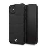 Husa TPU BMW Signature Horizontal Lines pentru Apple iPhone 11, Neagra BMHCN61PELBK