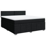 Cumpara ieftin Pat box spring cu saltea, negru, 180x200 cm, catifea