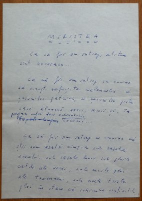 Manuscris olograf Geo Bogza, Miristea, 6 pagini foto