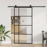VidaXL Ușă glisantă cu set de feronerie neagră 102,5x205 cm Sticlă ESG