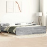 Cumpara ieftin Cadru de pat cu tăblie la cap/picioare, gri sonoma, 180x200 cm