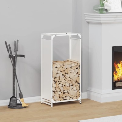 Gossi suport pentru lemne de foc alb 44x28x90 cm otel laminat la rece foto