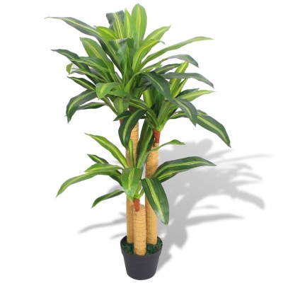 Plantă Dracena artificială cu ghiveci, 100 cm, verde foto