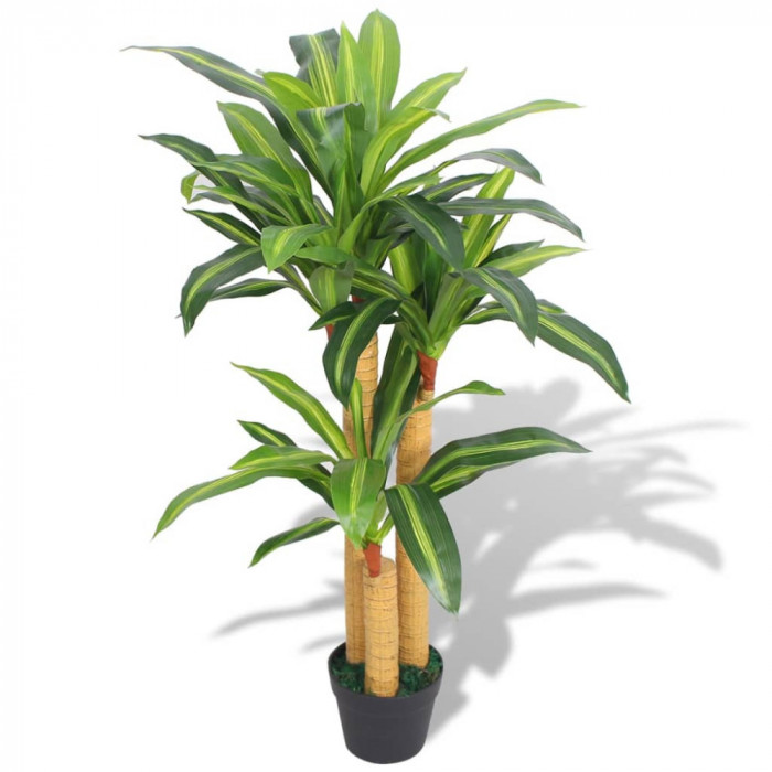 Plantă Dracena artificială cu ghiveci, 100 cm, verde