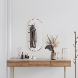 Oglinda Perete Ovala Aurie 80x35 cm vidaXL - Oglinda Decorativa Baie, Dormitor, Hol - Design Modern