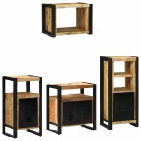 Cumpara ieftin Set de mobilier pentru baie 4 pcs Maro Lemn de mango solid