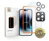 Folie de protectie Ecran si Camera Spate Tech-Protect Supreme pentru Apple iPhone 16 Pro Sticla Securizata Full Glue