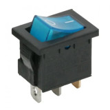 Intrerupator basculant, 1 circuit, 6A-250V, OFF-ON, iluminare albastr,a, Carguard